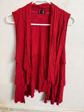 new directions red sleeveless draped cardigan
